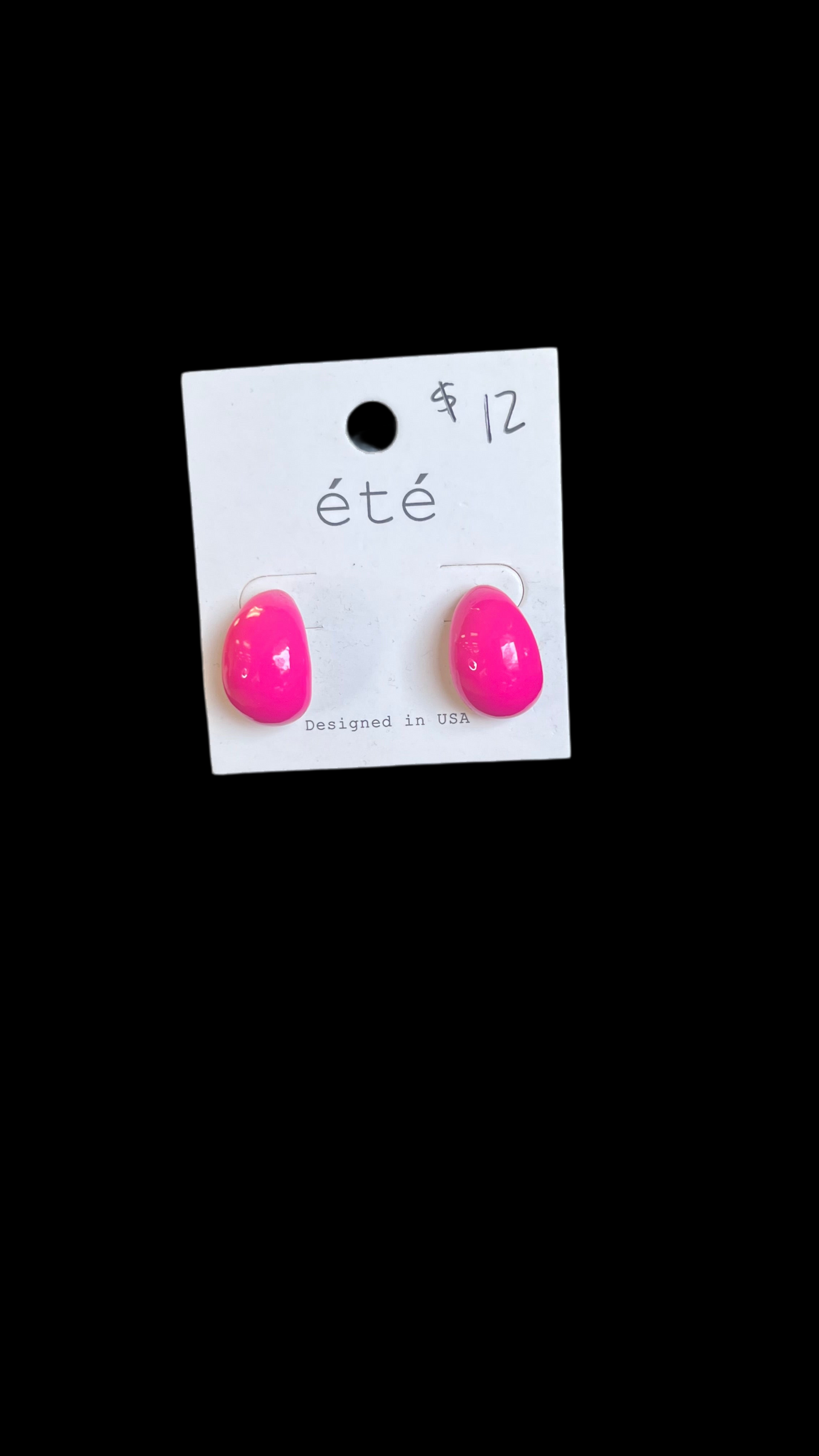 Pink gumdrop earrings